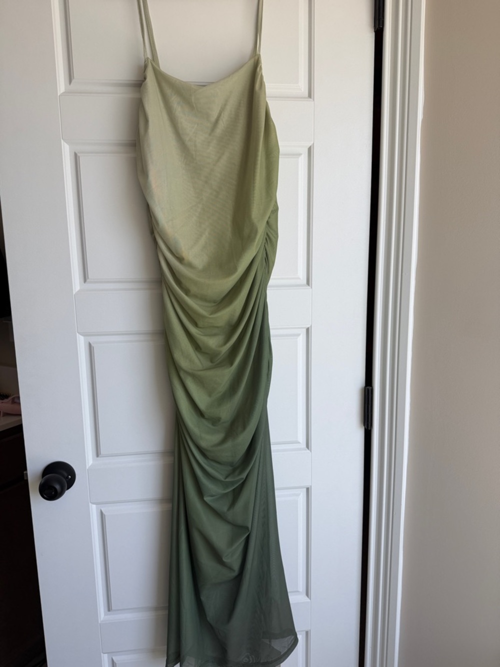 NWT - Cider Brand- Green Gradient Ruched Slip Dress - Size Medium